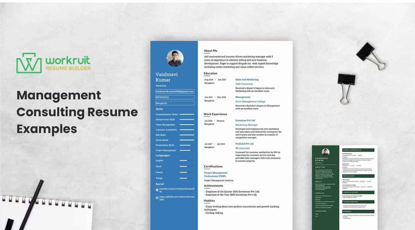 Management Consulting Resume Samples for Success | Workruit